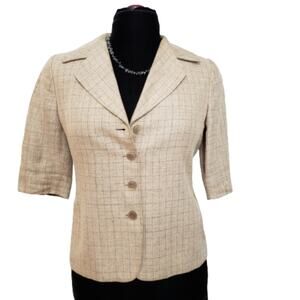 Ellen Tracy Linen Silk Blend Career Blazer 8P
